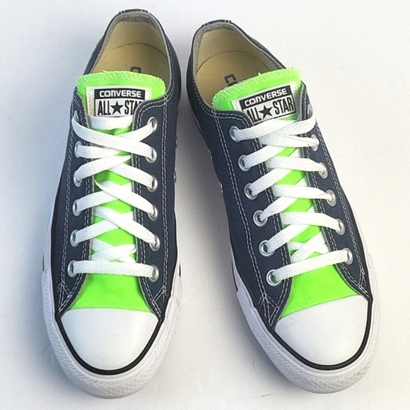 Converse All-Star Chuck Taylor Canvas Lace-up Sneaker Lime Navy Team Alp… - Picture 1 of 16